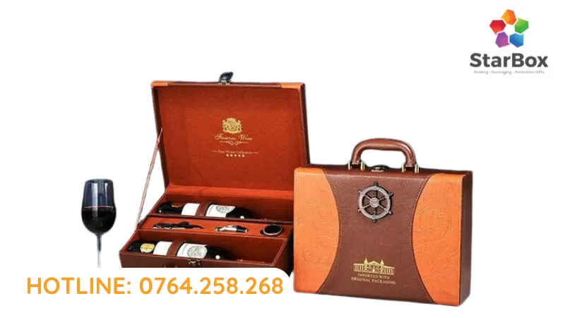 Hộp quà da dạng vali sang trọng